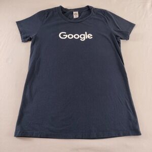 Vintage Google T-shirt, Blue, baby tee, woman X-Large XL